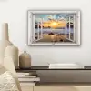 Strand - Doorkijk - Zonsondergang - Landschap - Zee - Natuur canvas 2cm klein -sfeer6