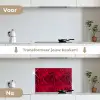 Zebra - Zwart - Roze - Neon keuken achterwand spatscherm klein 900 -voor_na_NL