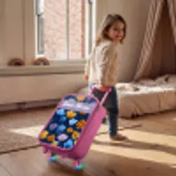Bloemen - Patroon - Blauw Kinderkoffer - Roze klein -sfeer1