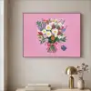 Bloemen - Quote - Kaartje - Kleurrijk Textielframe zwart klein -sfeer2