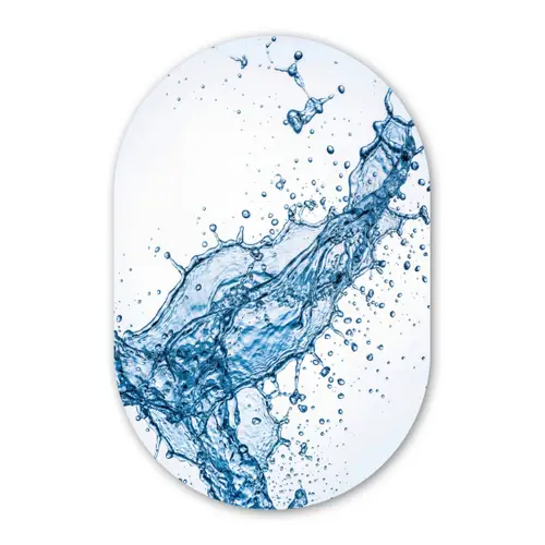 Spash - Water - Blauw Wandcirkel Ovaal Forex klein -3d