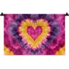 Tie dye - Hartvorm - Vlammen - Oranje Wandkleed katoen klein -zz3d