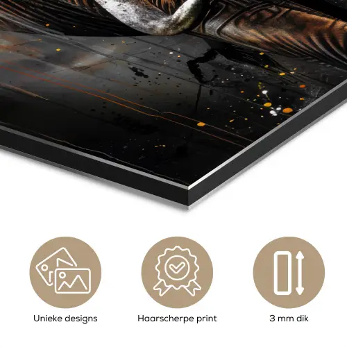 Olifant - Watercolor - Wilde dieren - Luxe aluminium wit klein -closeup_NL