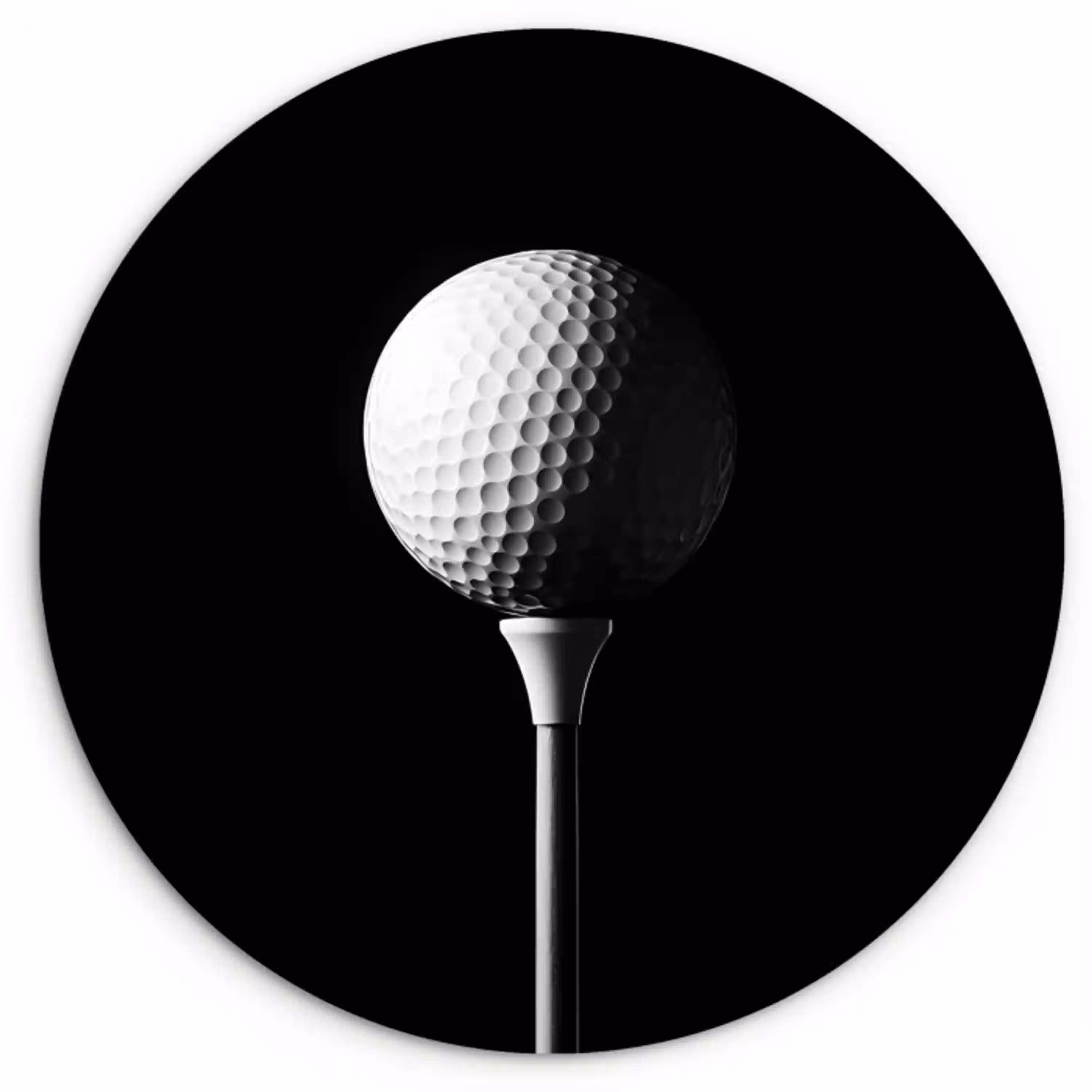 Golfbal - Minimalistisch - Wit Wandcirkel kunststof plaat 5mm dik klein -3d