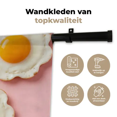 Eieren - Bloem - Roze Wandkleed katoen klein -sfeer2
