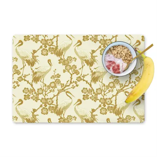 Kraanvogels - Kersenbloesem - Goud Placemat vinyl groot 368 -zzzproduct_Kitchenyeah-website