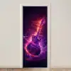 Gitaar - Muziek - Rook - Paars deurposter klein -3d_beige