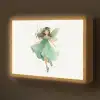 Bosfee - Groen - Sprookje Light Box met batterij (Wandlamp kind) middel -z3d_website