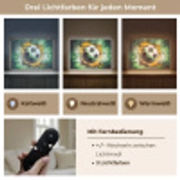 Bal - Voetbal - Groen - Oranje - Rook Light Box met batterij (Wandlamp) middel -USP_lichtkleurDE