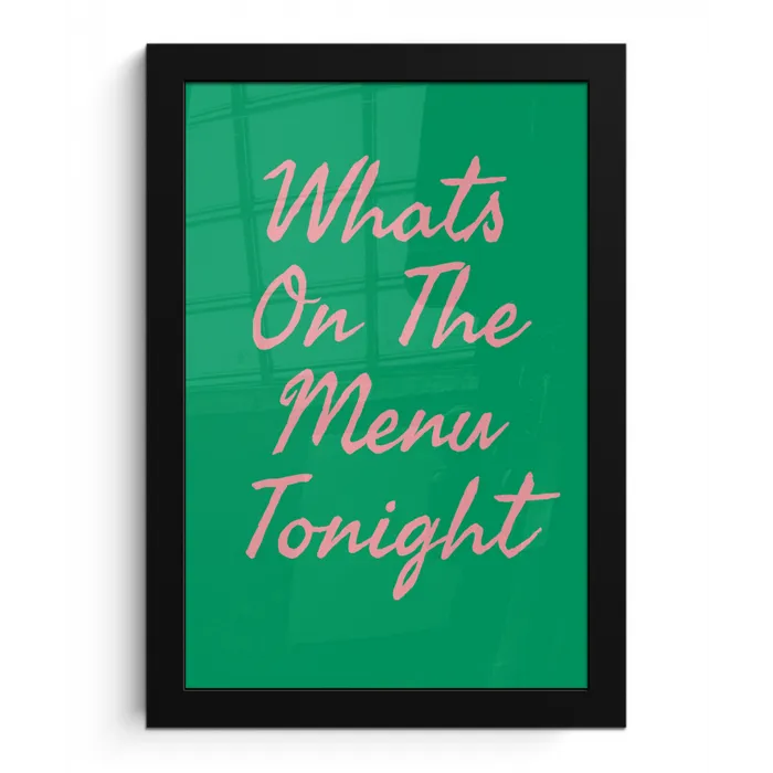Menu - Quote - Roze fotolijst zwart zonder passe partout klein -3d