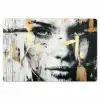 Portret - Vrouw - Penseelstreken - Goud Placemat vinyl groot -zzsfeer1_Kitchenyeah-website