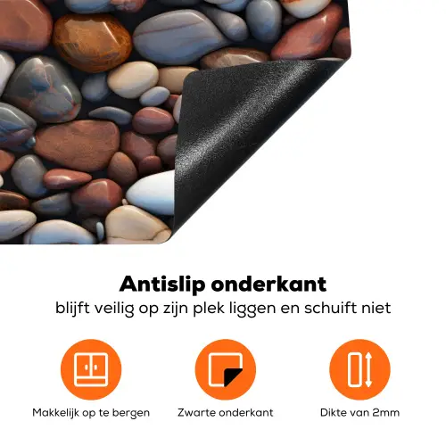 Gepolijst - Kiezel - Warm Inductie beschermer vinyl 3mm klein 276 -zzzzzzz-td-onderkant
