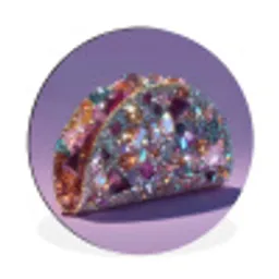 Edelstenen - Glitters - Paars - Kleurrijk Wandcirkel aluminium klein -3d