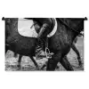 Paard - Sport - Zwart - Wit Wandkleed katoen middel -zz3d