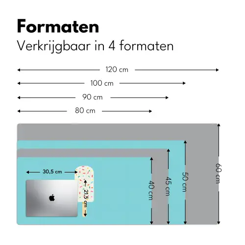 Ijsje - Stokje - Sprinkles - Lichtblauw Muismat XXL klein -sfeer5