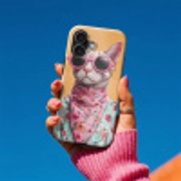 Zonnebril - Kat - Sjaal - Bloemen Toughcase MagSafe Apple iPhone 17 klein -Sfeer1V