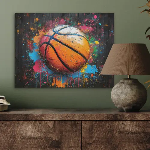 Graffiti - Basketbal - Verf - Sport PET vilt klein -sfeer2