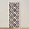 Floraal - Ornament - Blauw deurposter klein 289 -3d_beige