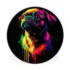 Puck - Hond - Verf - Kleuren Wandcirkel aluminium klein -3d