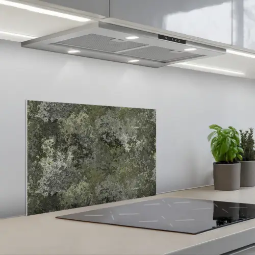 Groen - Roest - Vlekken keuken achterwand spatscherm klein 900 -3d_schuin