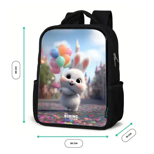 Konijn - Ballonnen Rugzak - Zwart middel -productfoto_formaten