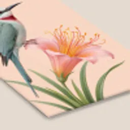 Vogel - Bloem - Natuur - Roze fotolijst zwart zonder passe partout klein -zsfeer6