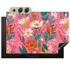 Roze - Bloemen - Wit - Oranje Inductie beschemer met haakjes klein -3d