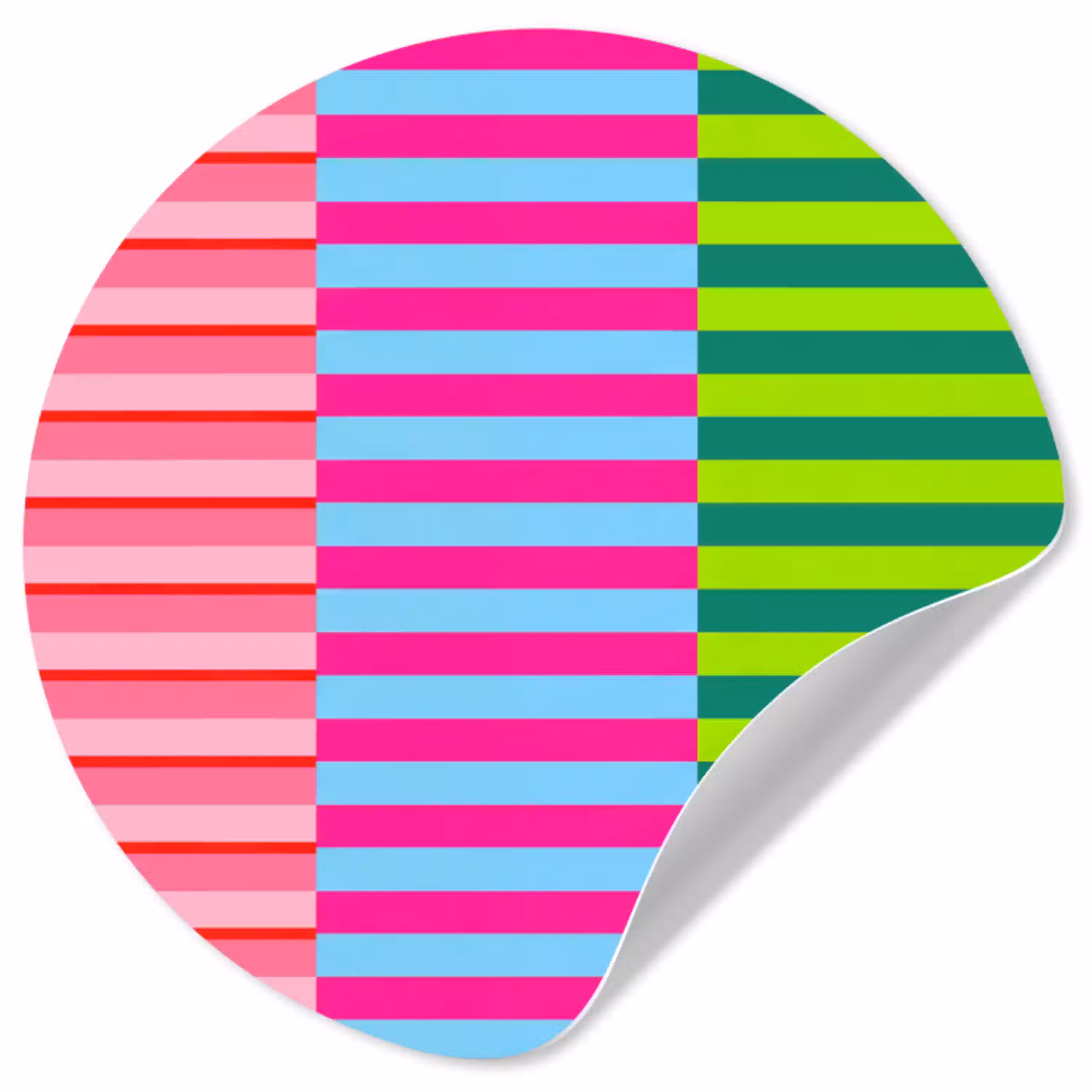 Patroon - Strepen - Modern - Abstract - Kleurrijk Wandcirkel behangsticker klein -3d