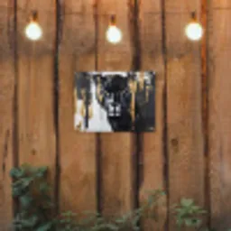 Panter - Zwart - Abstract - Verfstreken tuinposter los doek klein -sfeer1