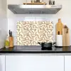 Modern - Abstract - Beige Inductie beschemer met haakjes klein 777 -sfeer2