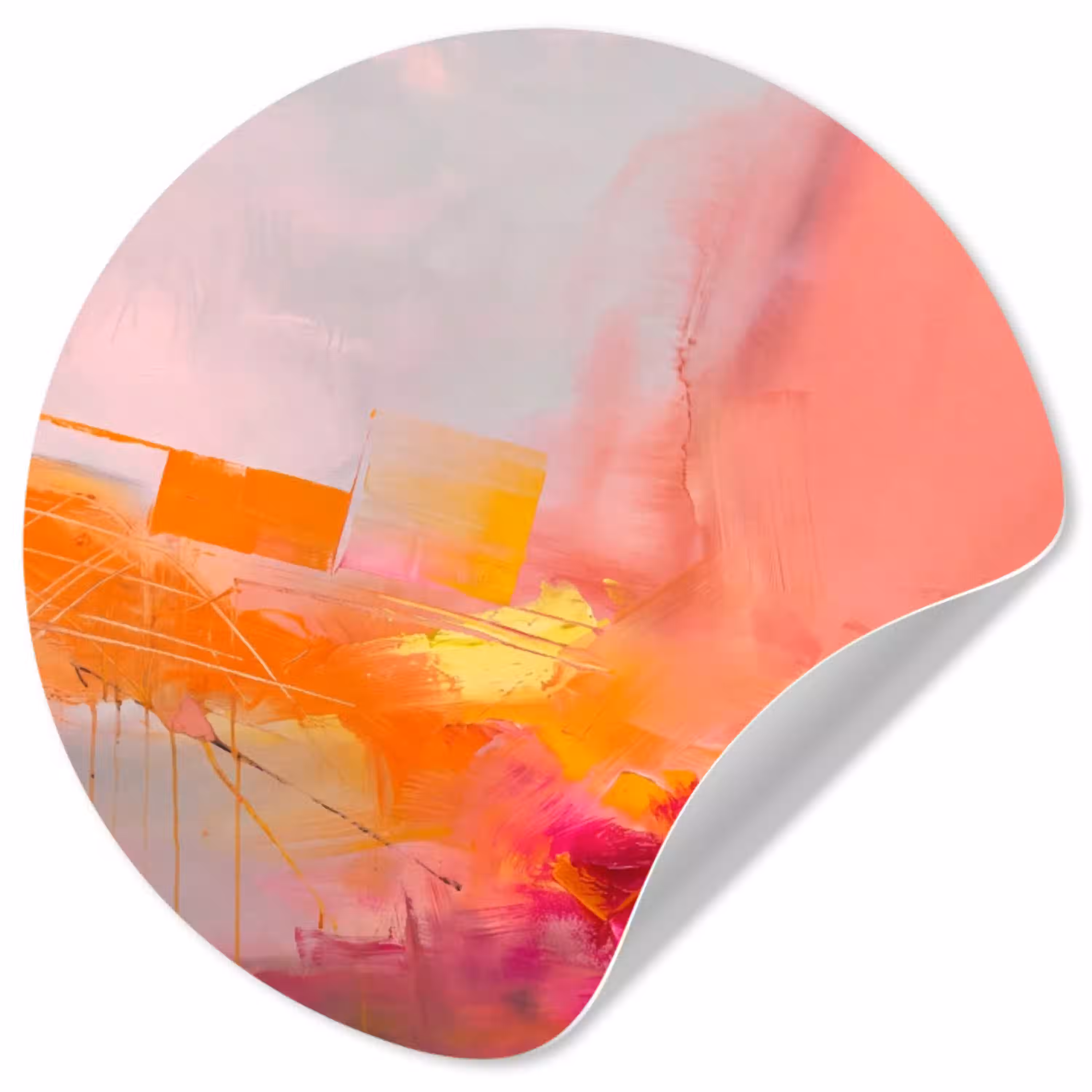 Abstract - Kleurrijk - Modern - Roze Wandcirkel behangsticker klein -3d