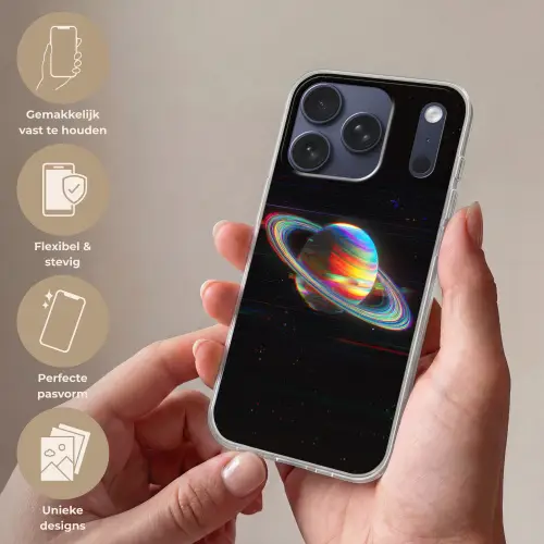 Planeet - Cirkel - Kleurrijk Telefoonhoesje iPhone 17 Pro klein -sfeer3_NL