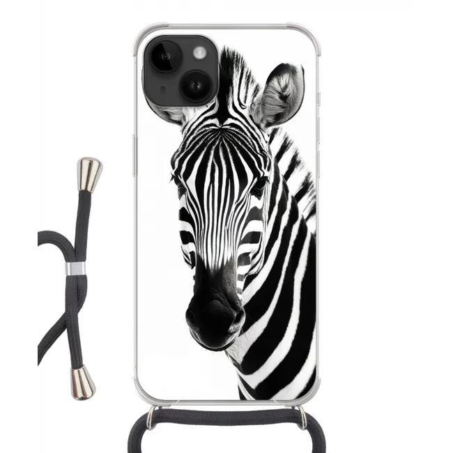 Handyhülle mit Band - Zebra - Nahaufnahme - Schwarz - Streifen