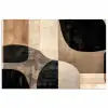 Abstract - Vlakken - Zwart - Rond poster papier klein -3d