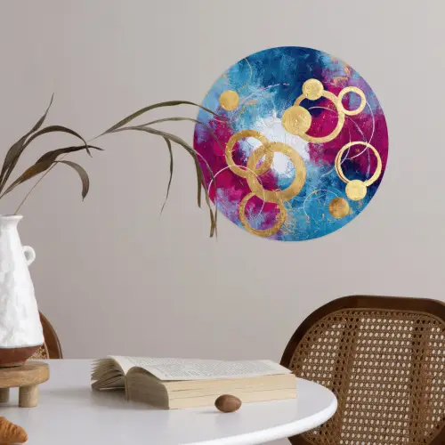 Cirkels - Goud - Abstract Wandcirkel behangsticker klein -sfeer3