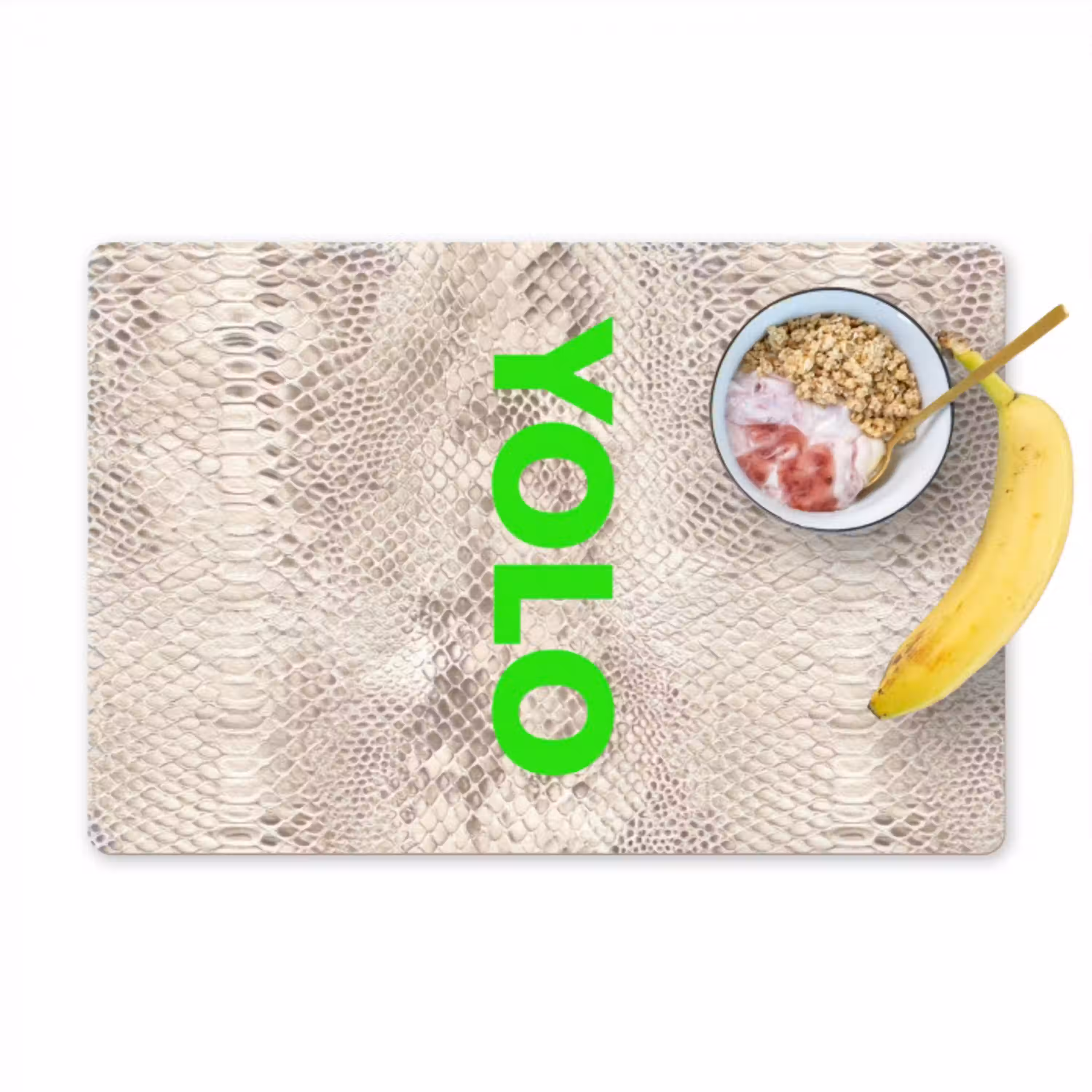 YOLO - Groen - Neon - Slangenprnt Placemat vinyl groot -zzzproduct_Kitchenyeah-website