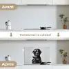 Hond - Zwart - Wijnglas - Zonnebril keuken achterwand spatscherm klein -voor_na_FR