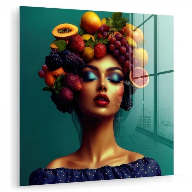 Vrouw - Hoodtooi - Tropisch - Fruit - Druiven plexiglas 5mm klein -zzzproduct_nieuw