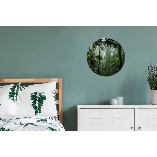 Regenwoud - Tropisch - Jungle - Bomen - Planten Wandcirkel aluminium klein -slaapkamer