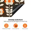 Bloemen - Retro - Bruin Inductie beschermer vinyl 3mm klein 276 -zzzzzzz-td-onderkant