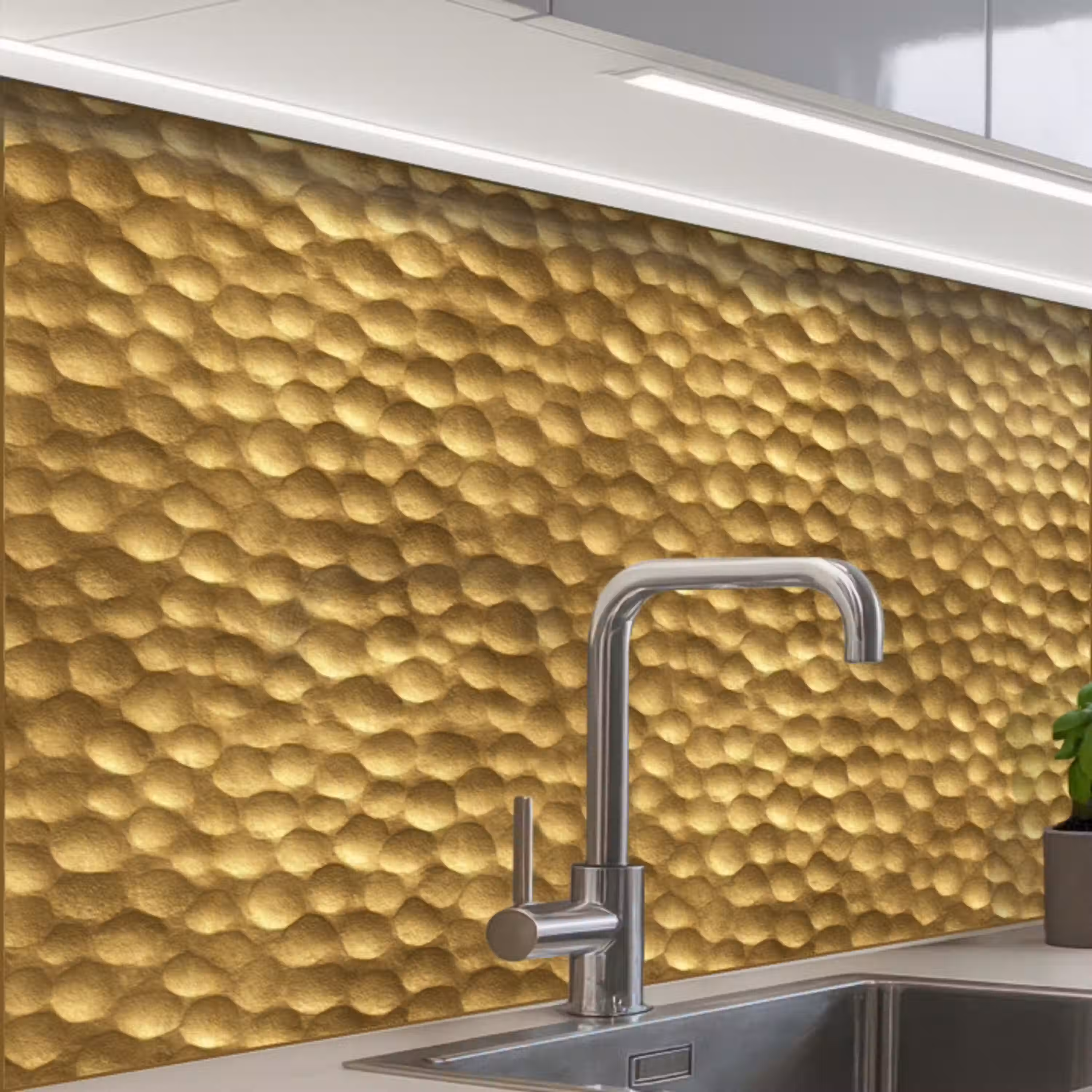 Metaal - Dynamisch - Goud keuken achterwand 2 middel 865 -zzzz3d_schuin