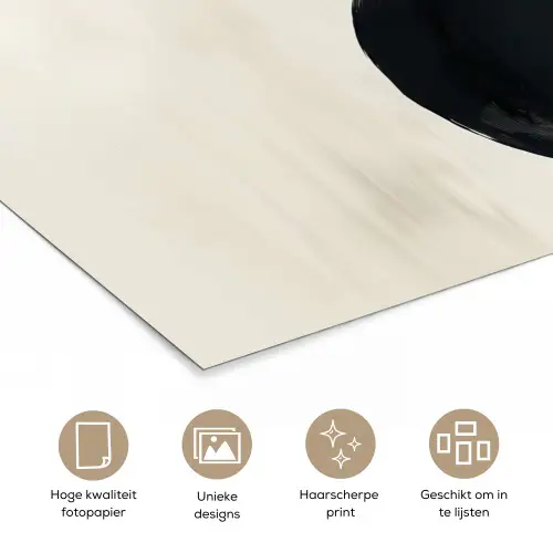 Cirkels - Vorm - Beige - Abstract poster papier klein -closeup_NL