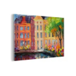Olieverf - Amsterdam - Kunst - Kleurrijk plexiglas 5mm klein -z3d