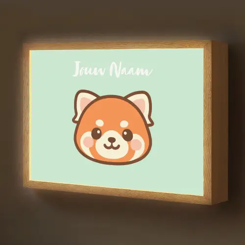 Panda - Groen - Cartoon Light Box met batterij (Wandlamp kind) middel -z3d_website