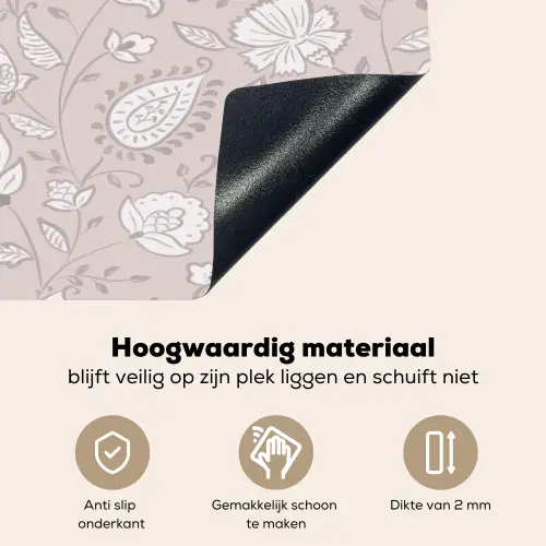 Bloemen - Getekend - Lavendel Inductie beschemer met haakjes klein 777 -ky-onderkant-nl