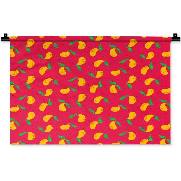 Roze - Mango - Blauwe - Streepjes Wandkleed katoen klein 269 -zz3d