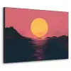 Zon - Geel - Bergen - Water Textielframe zwart klein -3d