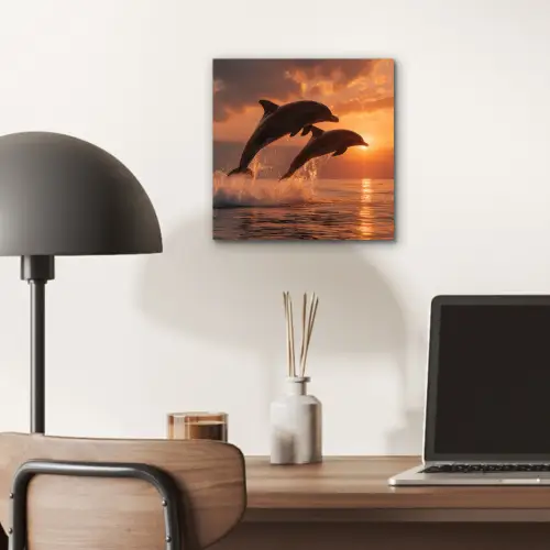 Dolfijnen - Zee - Realistisch aluminium wit klein -sfeer5