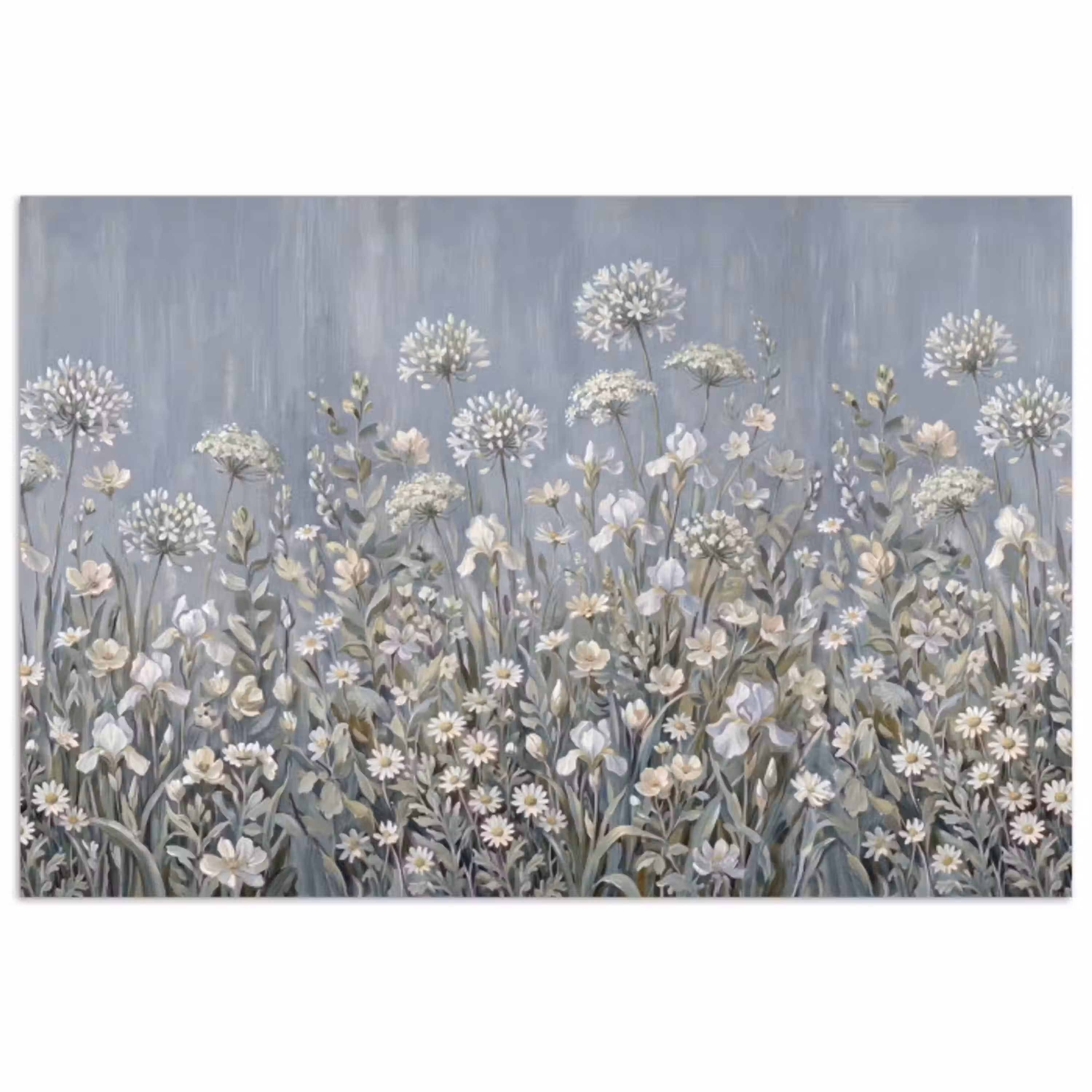 Bloemen - Botanisch - Blauw poster papier klein -3d