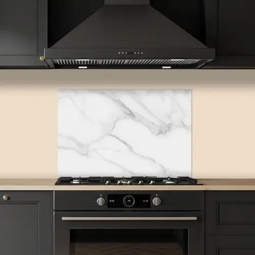 Marmer - Structuur - Wit - Grijs - Steen - Marmerlook keuken achterwand spatscherm klein -sfeer1